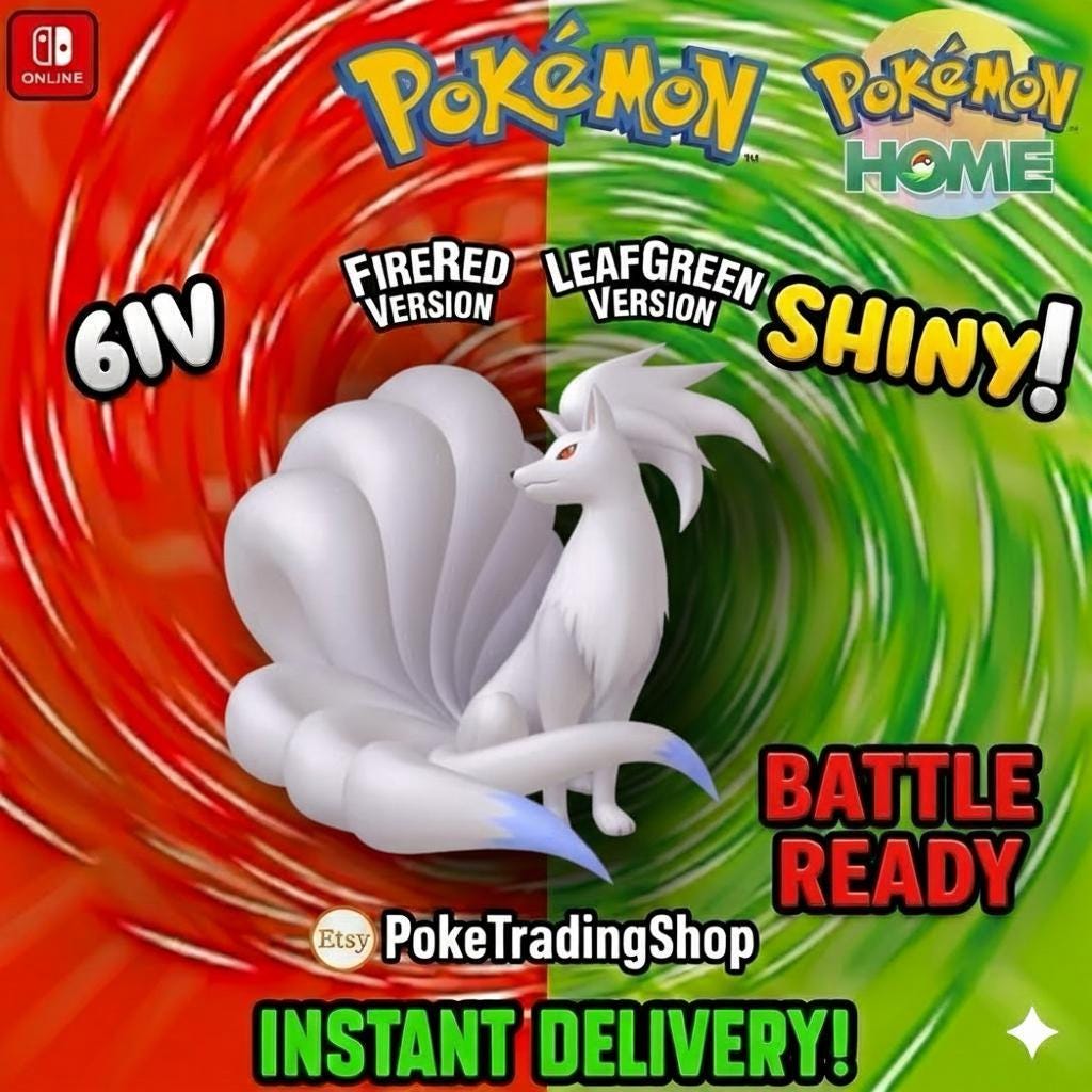 SHINY NINETALES Pokémon FireRed LeafGreen 6IV Competitive Battle Ready - Pokémon HOME digital Pokémon trade by