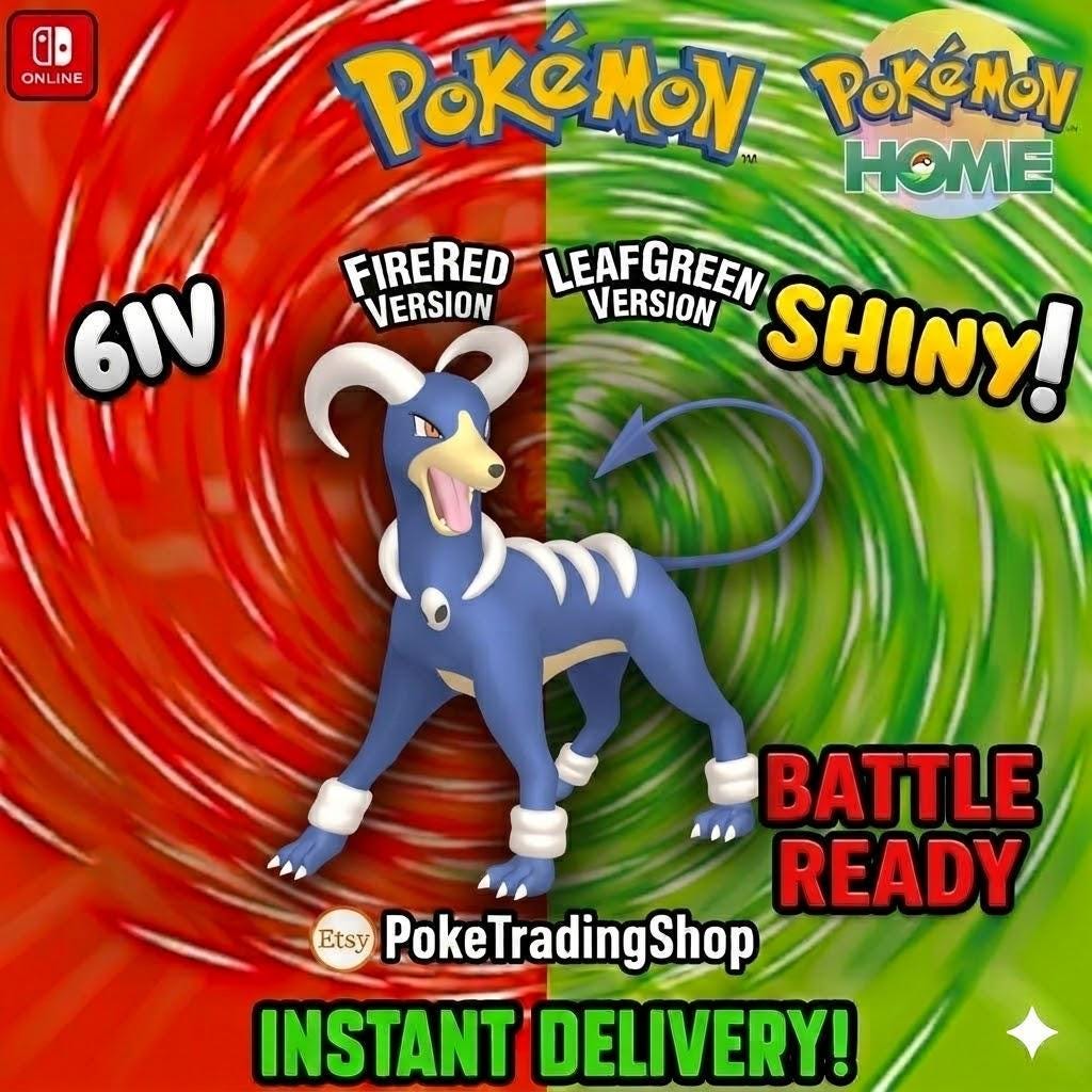 SHINY HOUNDOOM Pokémon FireRed LeafGreen 6IV Competitive Battle Ready - Pokémon HOME digital Pokémon trade by PokeTradingShop