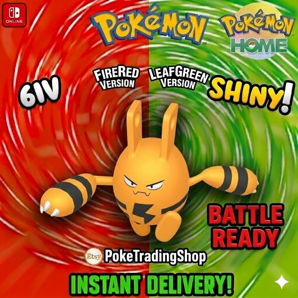SHINY ELEKID Pokémon FireRed LeafGreen 6IV Competitive Battle Ready - Pokémon HOME digital Pokémon trade by PokeTradingShop