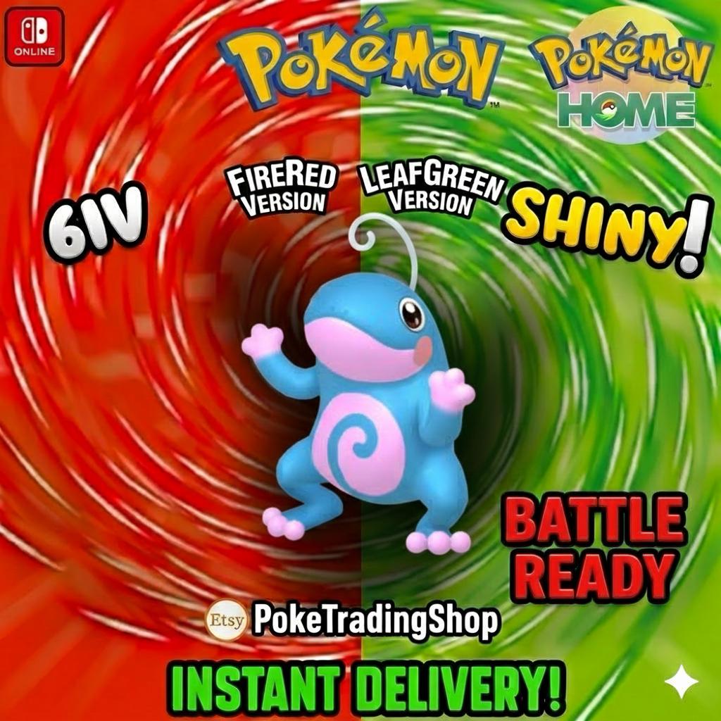 SHINY POLITOAD Pokémon FireRed LeafGreen 6IV Competitive Battle Ready - Pokémon HOME digital Pokémon trade by PokeTradingShop