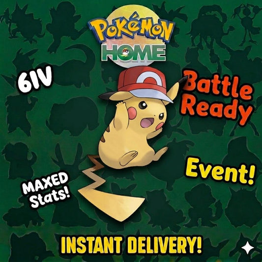 Pokemon Home ASH PIKACHU EVENT Kalos Cap 6IV Pokemon Scarlet Violet Pokemon Sword - Pokémon Scarlet & Violet digital Pokémon