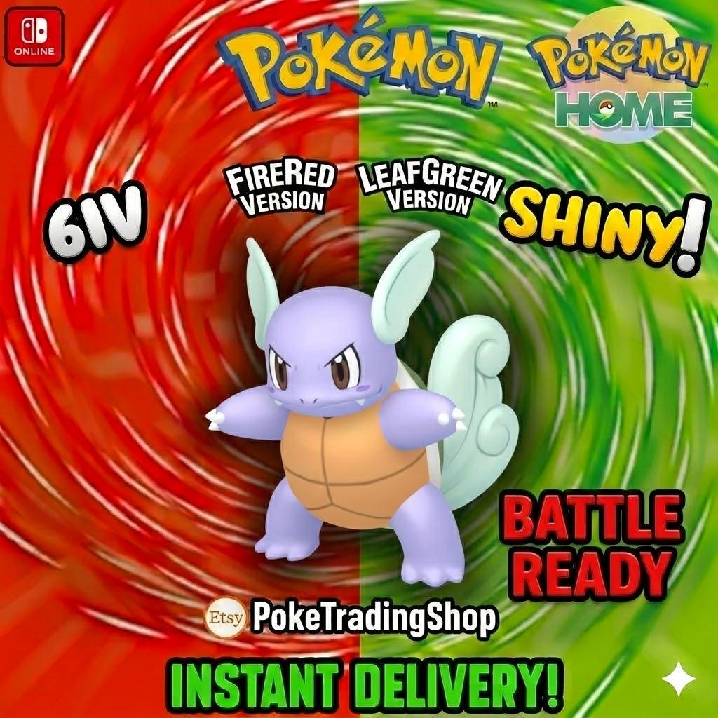 SHINY WARTORTLE Pokémon FireRed LeafGreen 6IV Competitive Battle Ready - Pokémon HOME digital Pokémon trade by