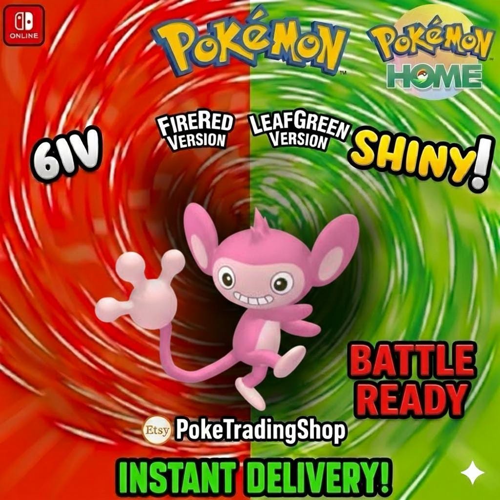SHINY AIPOM Pokémon FireRed LeafGreen 6IV Competitive Battle Ready - Pokémon HOME digital Pokémon trade by PokeTradingShop