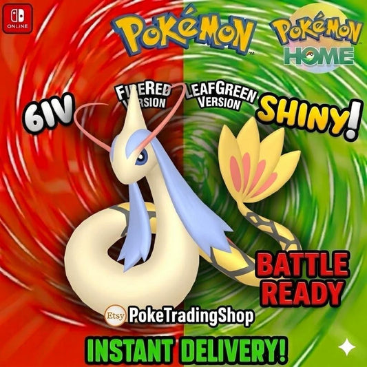 SHINY MILOTIC Pokémon FireRed LeafGreen 6IV Competitive Battle Ready - Pokémon HOME digital Pokémon trade by PokeTradingShop