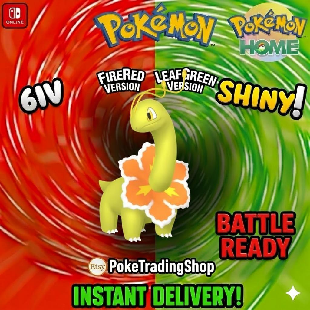 SHINY MEGANIUM Pokémon FireRed LeafGreen 6IV Competitive Battle Ready - Pokémon HOME digital Pokémon trade by PokeTradingShop