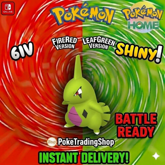 SHINY LARVITAR Pokémon FireRed LeafGreen 6IV Competitive Battle Ready - Pokémon HOME digital Pokémon trade by PokeTradingShop