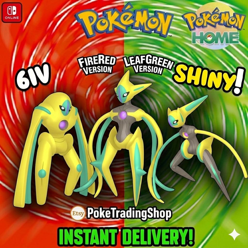 Pokémon FIRERED LEAFGREEN Authentic LEGENDARIES Shiny Deoxys Attack Defense Speed - Pokémon HOME digital Pokémon trade by