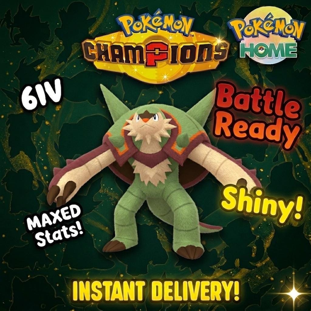 Shiny Chesnaught Pokémon Champions 6IV Competitive Battle Ready - Pokémon HOME digital Pokémon trade by PokeTradingShop