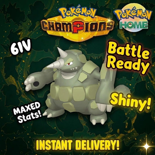 Shiny Rhyperior Pokémon Champions 6IV Competitive Battle Ready - Pokémon HOME digital Pokémon trade by PokeTradingShop