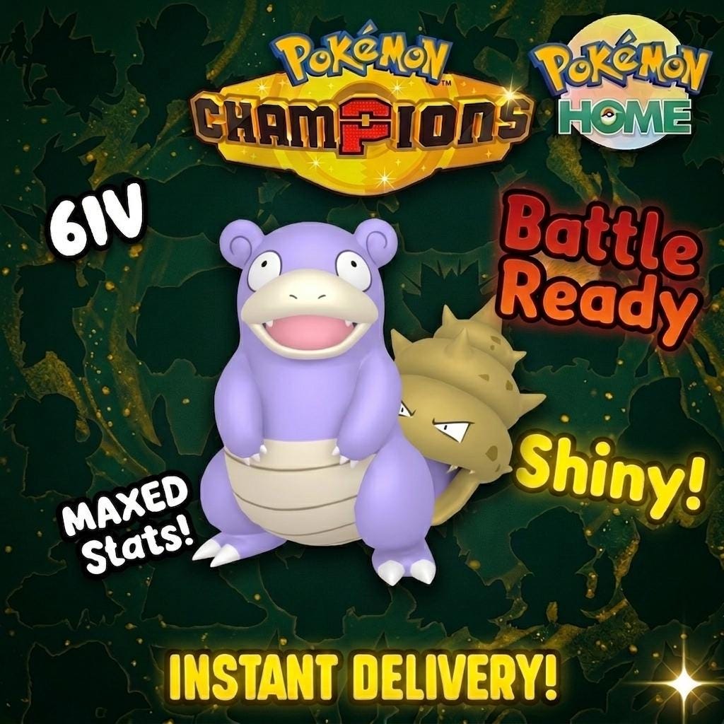 Shiny Slowbro Pokémon Champions 6IV Competitive Battle Ready - Pokémon HOME digital Pokémon trade by PokeTradingShop