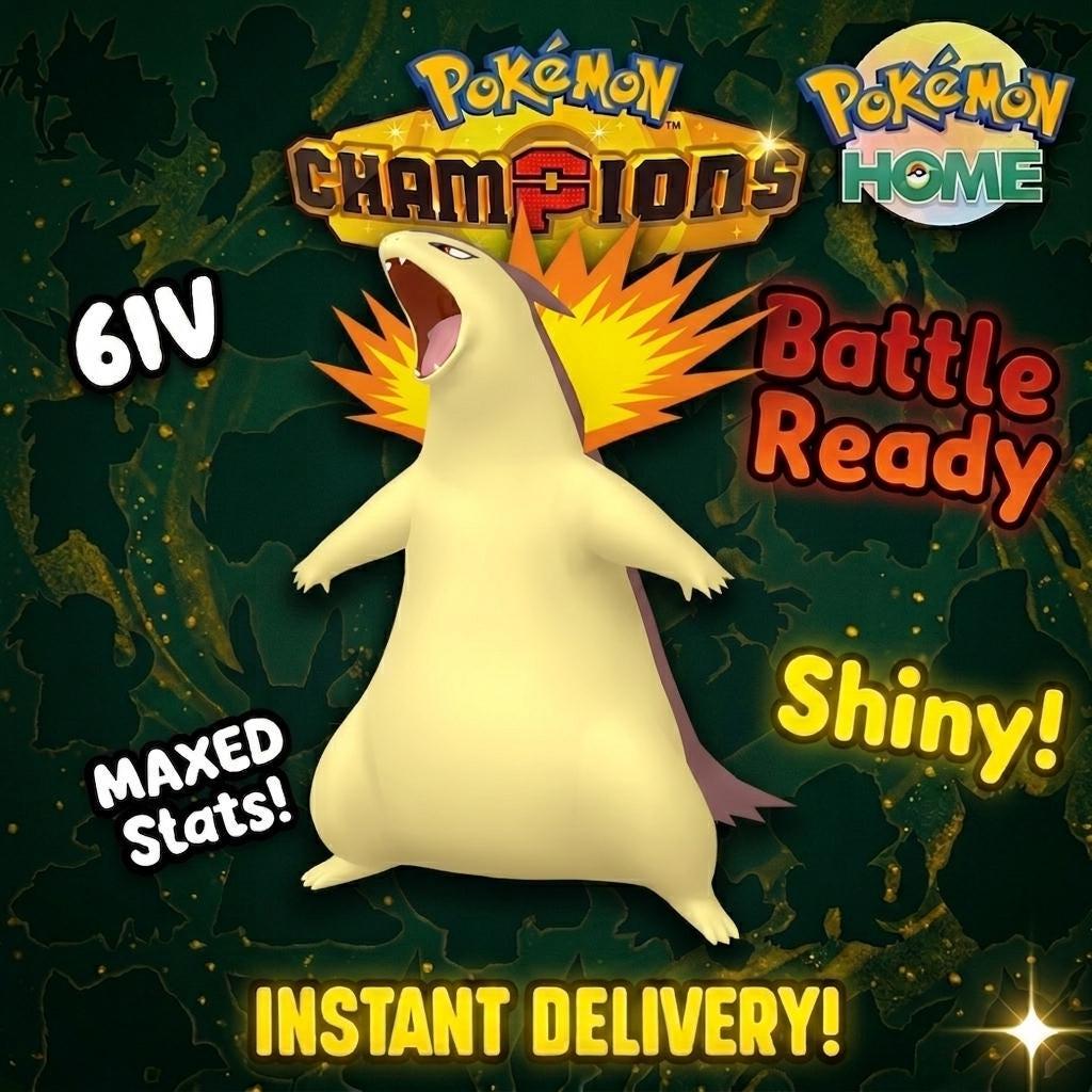 Shiny Typhlosion Pokémon Champions 6IV Competitive Battle Ready - Pokémon HOME digital Pokémon trade by PokeTradingShop