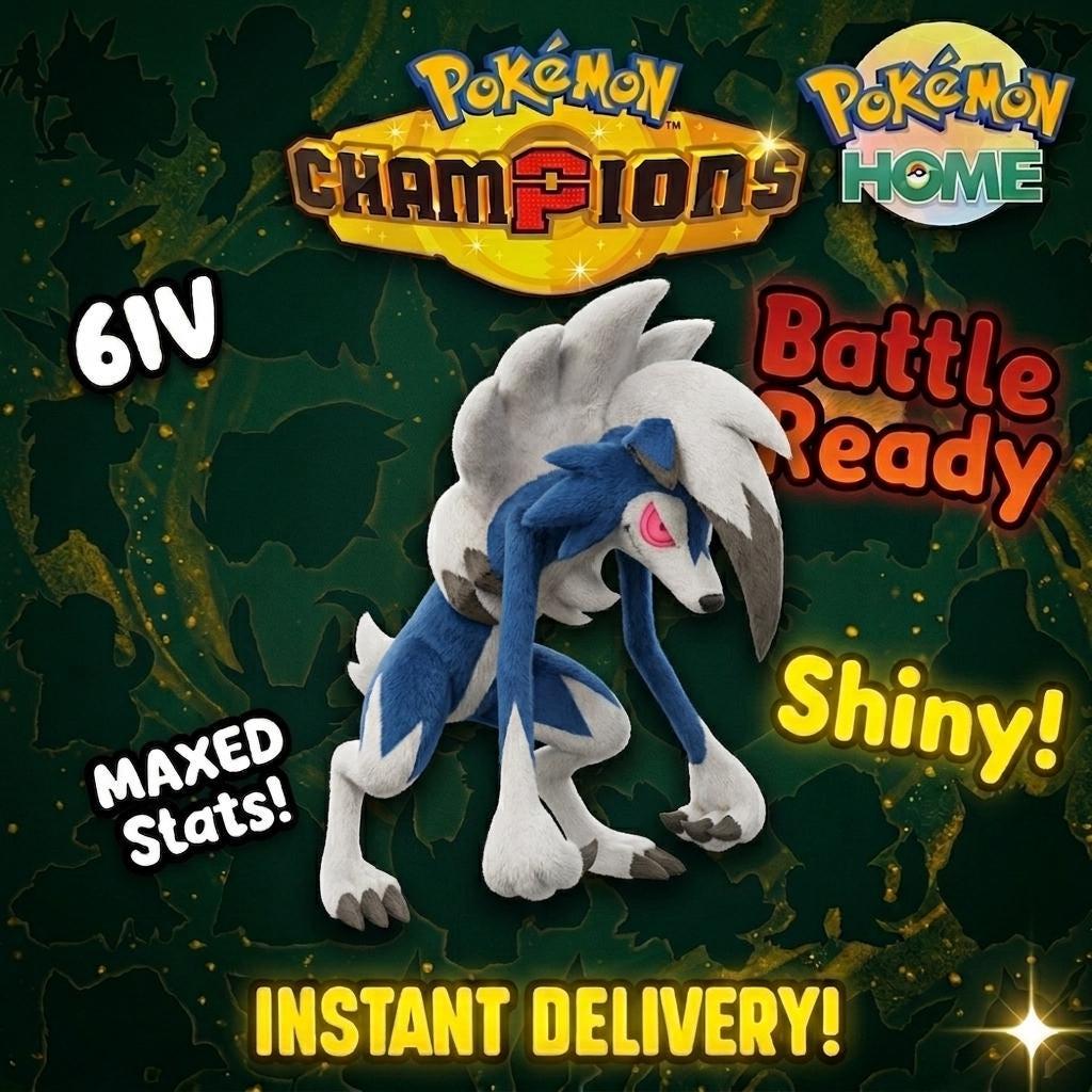 Shiny Lycanroc Midnight Form Pokémon Champions 6IV Competitive Battle Ready - Pokémon HOME digital Pokémon trade by