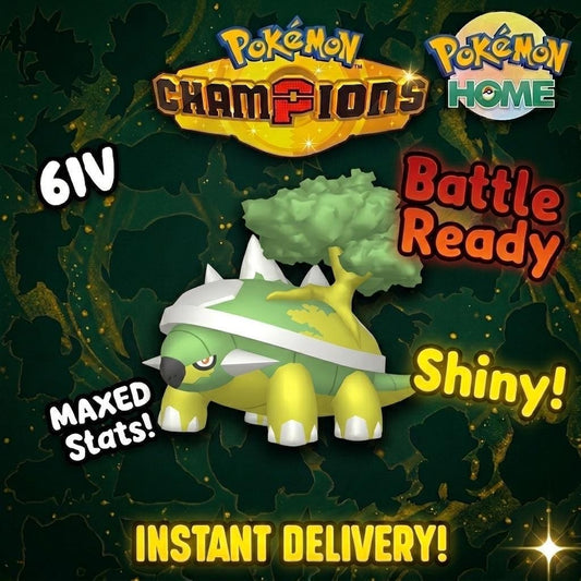Shiny Torterra Pokémon Champions 6IV Competitive Battle Ready - Pokémon HOME digital Pokémon trade by PokeTradingShop