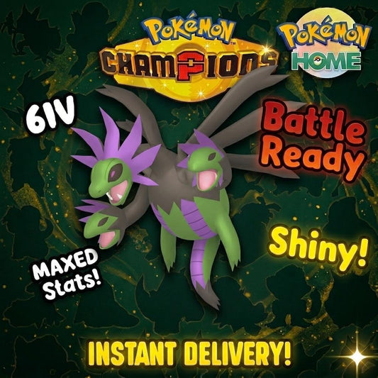 Shiny Hydreigon Pokémon Champions 6IV Competitive Battle Ready - Pokémon HOME digital Pokémon trade by PokeTradingShop