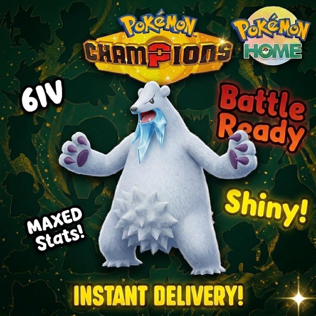 Shiny Beartic Pokémon Champions 6IV Competitive Battle Ready - Pokémon HOME digital Pokémon trade by PokeTradingShop