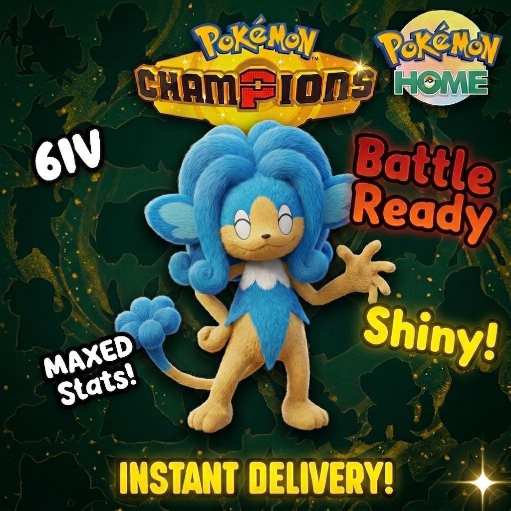 Shiny Simipour Pokémon Champions 6IV Competitive Battle Ready - Pokémon HOME digital Pokémon trade by PokeTradingShop