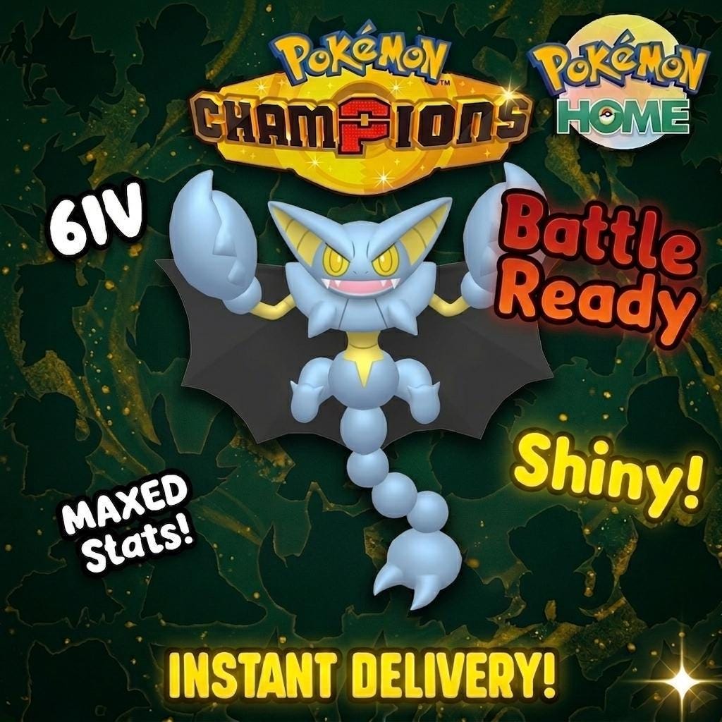 Shiny Gliscor Pokémon Champions 6IV Competitive Battle Ready - Pokémon HOME digital Pokémon trade by PokeTradingShop