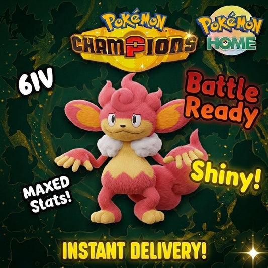 Shiny Simisear Pokémon Champions 6IV Competitive Battle Ready - Pokémon HOME digital Pokémon trade by PokeTradingShop