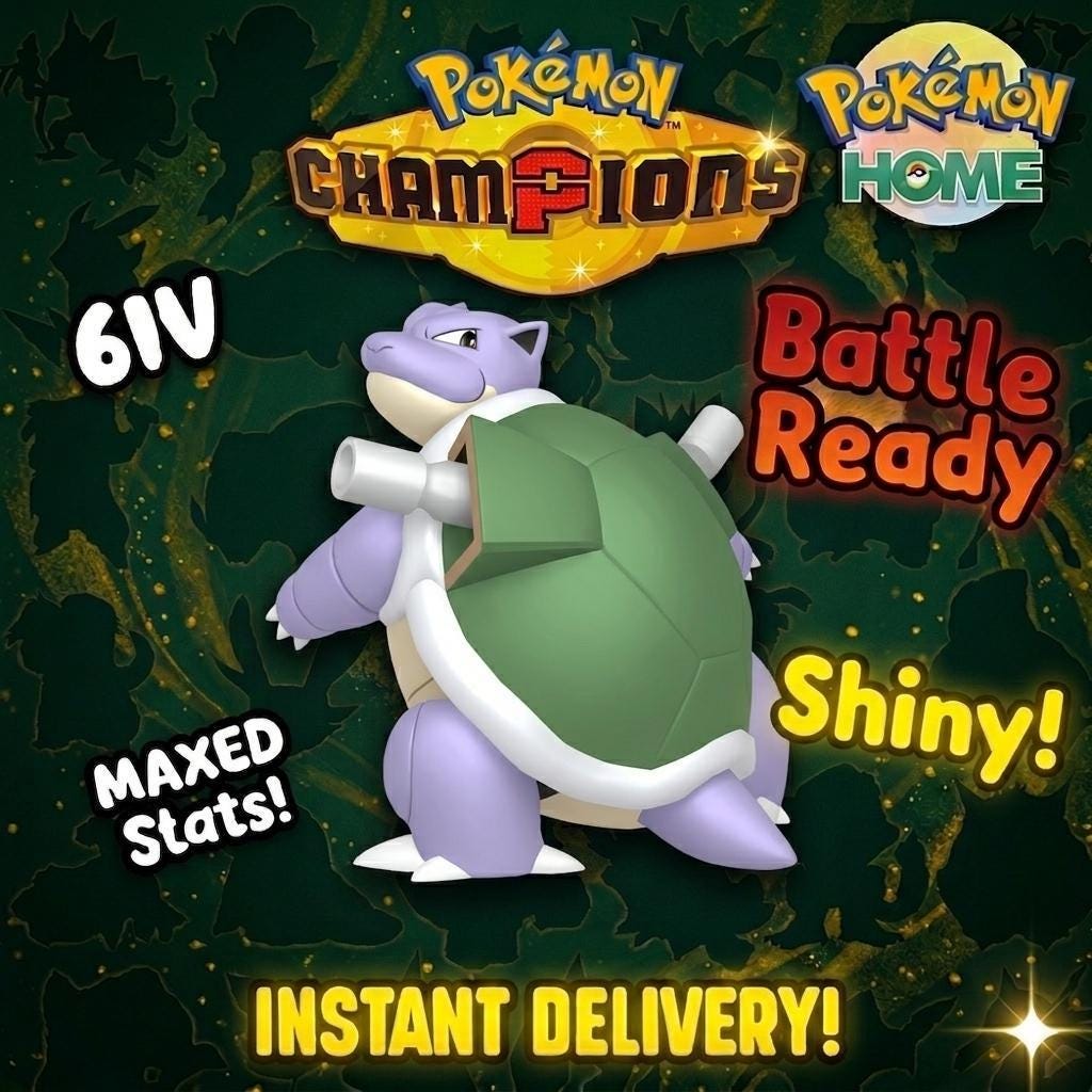 Shiny Blastoise Pokémon Champions 6IV Competitive Battle Ready - Pokémon HOME digital Pokémon trade by PokeTradingShop
