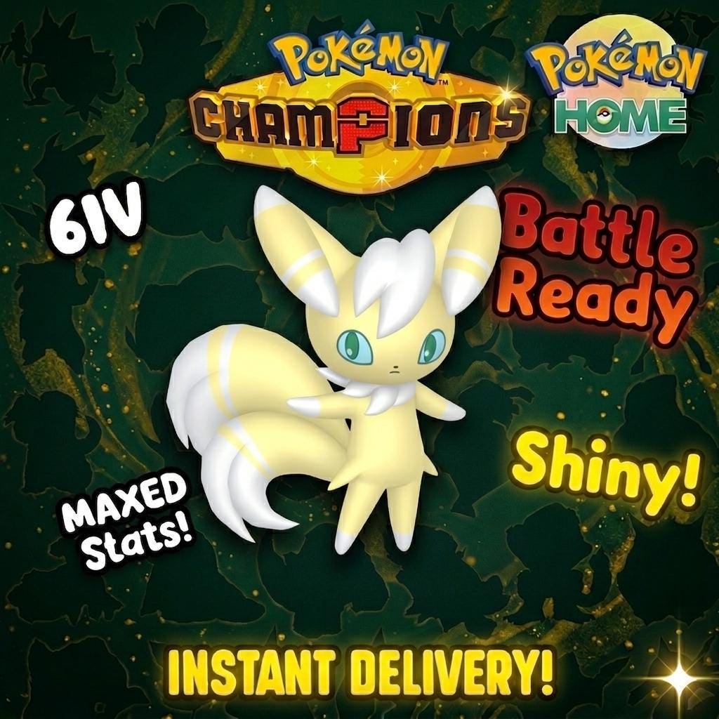 Shiny Meowstic Pokémon Champions 6IV Competitive Battle Ready - Pokémon HOME digital Pokémon trade by PokeTradingShop