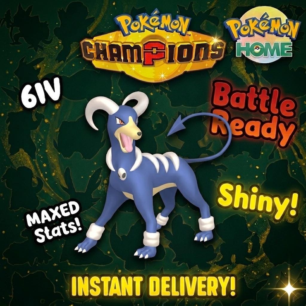 Shiny Houndoom Pokémon Champions 6IV Competitive Battle Ready - Pokémon HOME digital Pokémon trade by PokeTradingShop