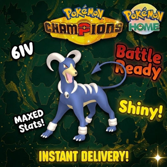 Shiny Houndoom Pokémon Champions 6IV Competitive Battle Ready - Pokémon HOME digital Pokémon trade by PokeTradingShop