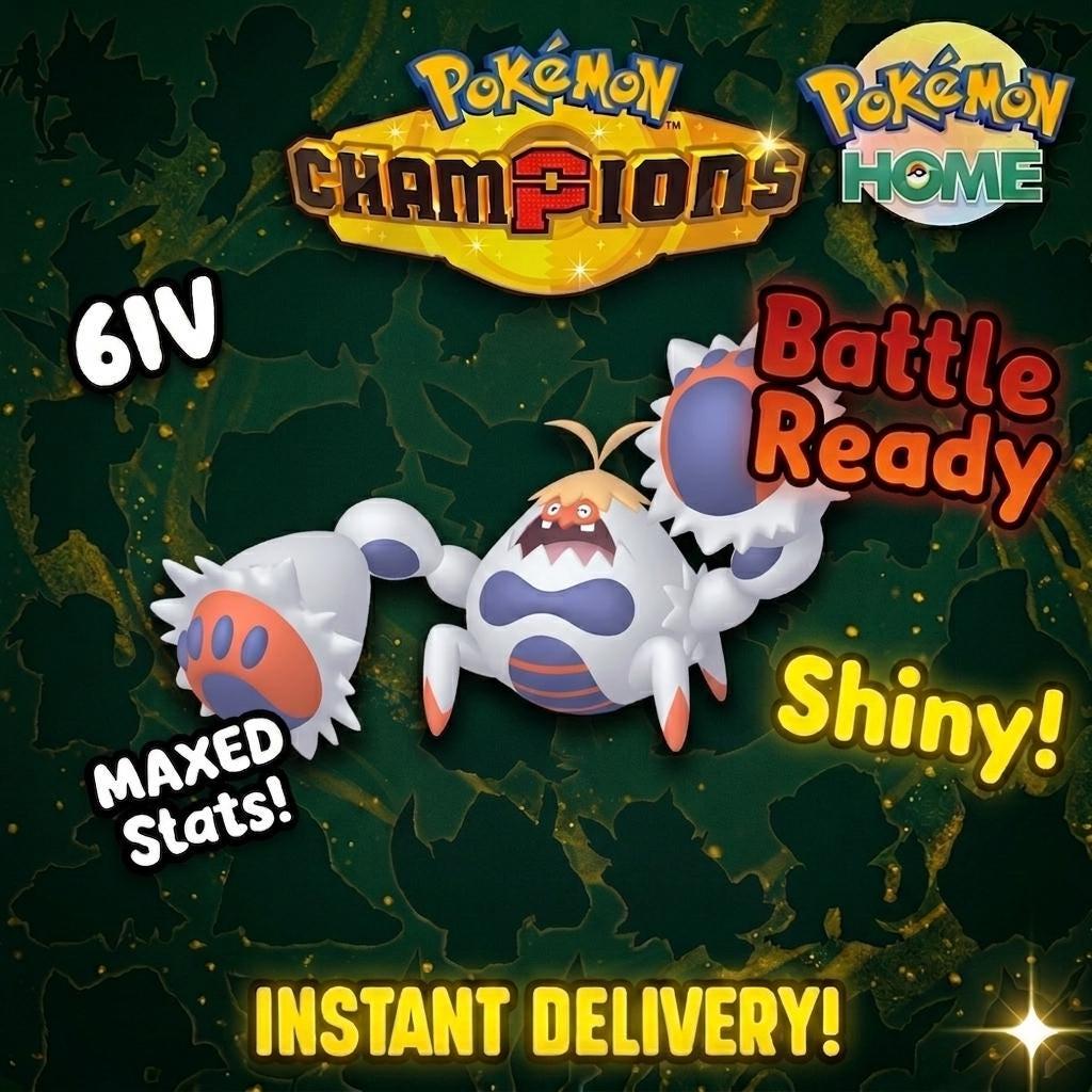 Shiny Crabominable Pokémon Champions 6IV Competitive Battle Ready - Pokémon HOME digital Pokémon trade by PokeTradingShop