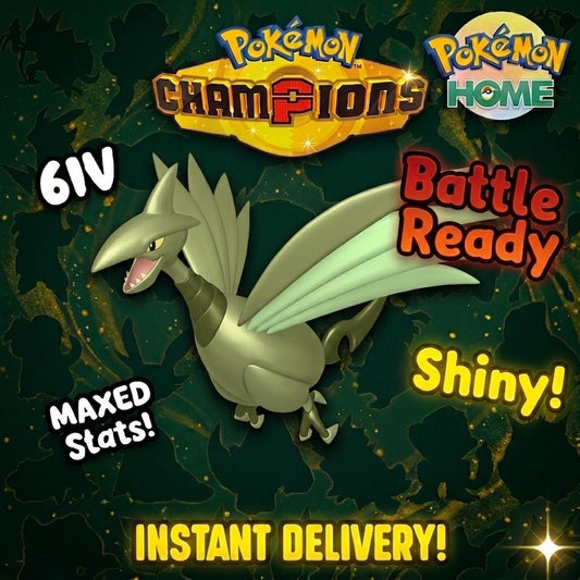 Shiny Skarmory Pokémon Champions 6IV Competitive Battle Ready - Pokémon HOME digital Pokémon trade by PokeTradingShop