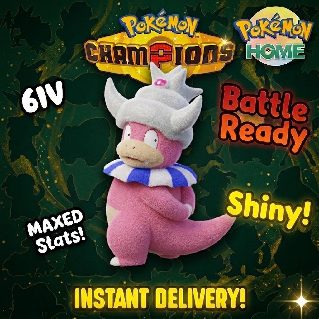 Shiny Slowking Pokémon Champions 6IV Competitive Battle Ready - Pokémon HOME digital Pokémon trade by PokeTradingShop