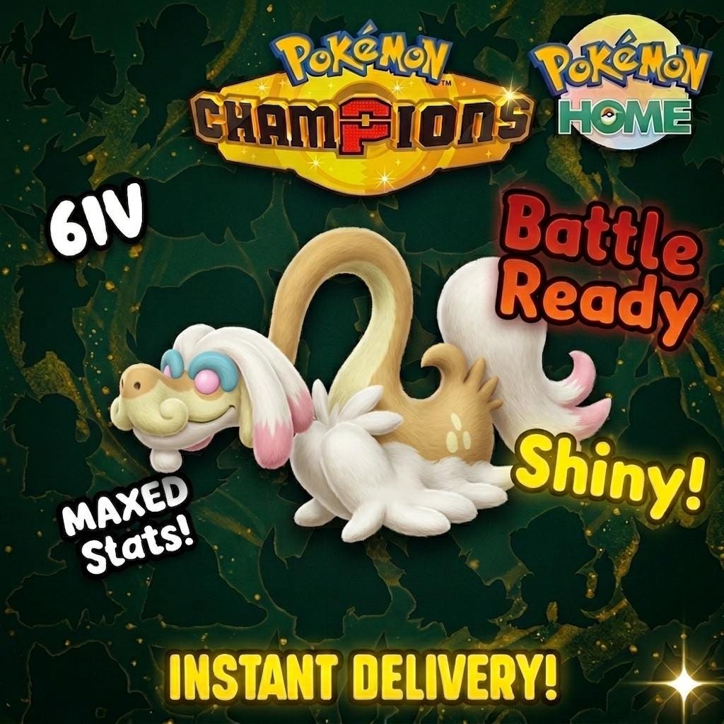 Shiny Drampa Pokémon Champions 6IV Competitive Battle Ready - Pokémon HOME digital Pokémon trade by PokeTradingShop