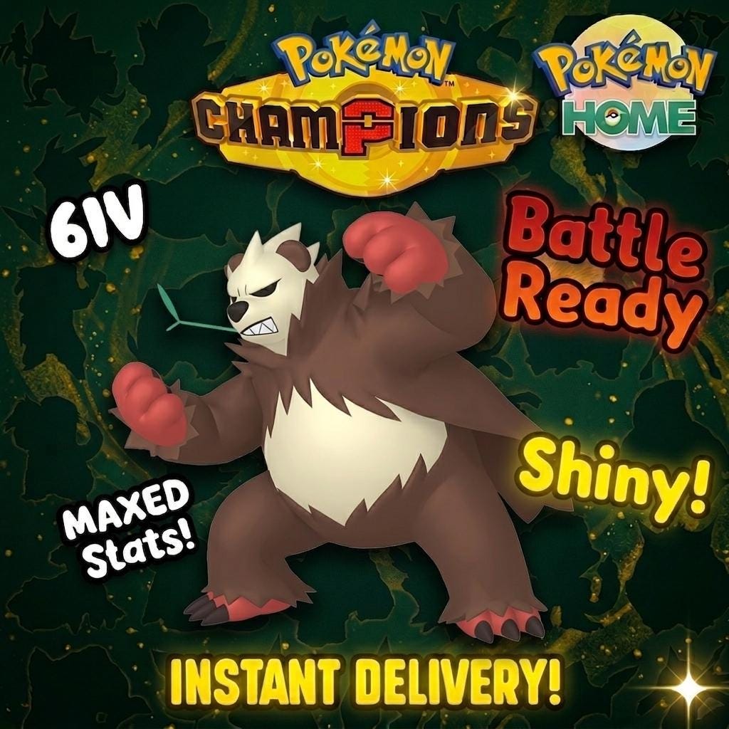 Shiny Pangoro Pokémon Champions 6IV Competitive Battle Ready - Pokémon HOME digital Pokémon trade by PokeTradingShop