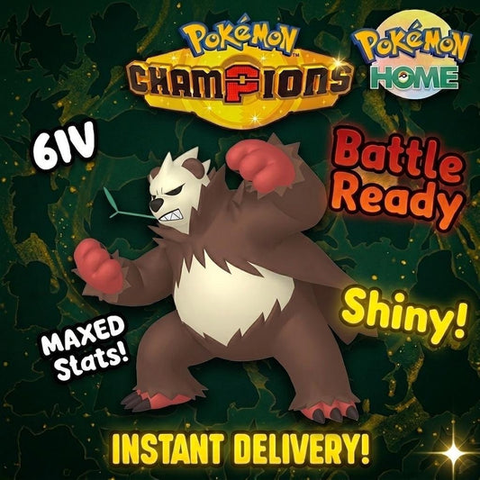 Shiny Pangoro Pokémon Champions 6IV Competitive Battle Ready - Pokémon HOME digital Pokémon trade by PokeTradingShop