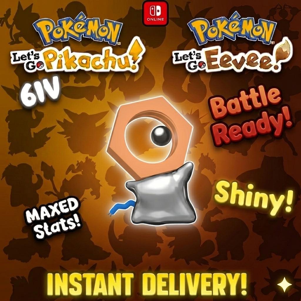 SHINY 6IV Meltan Event Pokémon Lets Go Pikachu Eevee 6IV Competitive Battle Ready - Pokémon Let's Go Pikachu & Eevee digital