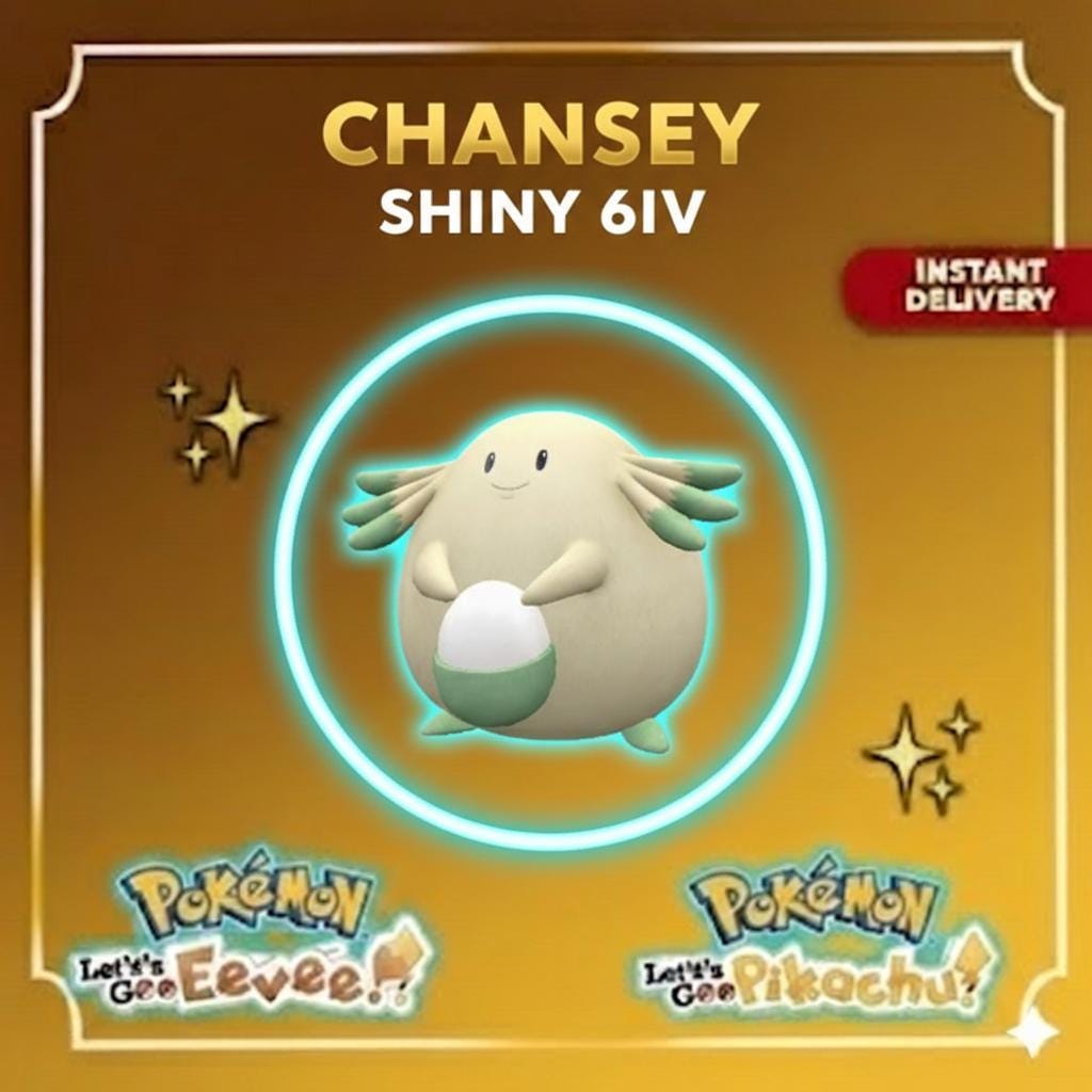 Shiny Chansey Lets Go Pikachu Eevee 6IV Competitive Battle Ready - Pokémon Let's Go Pikachu & Eevee digital Pokémon trade by