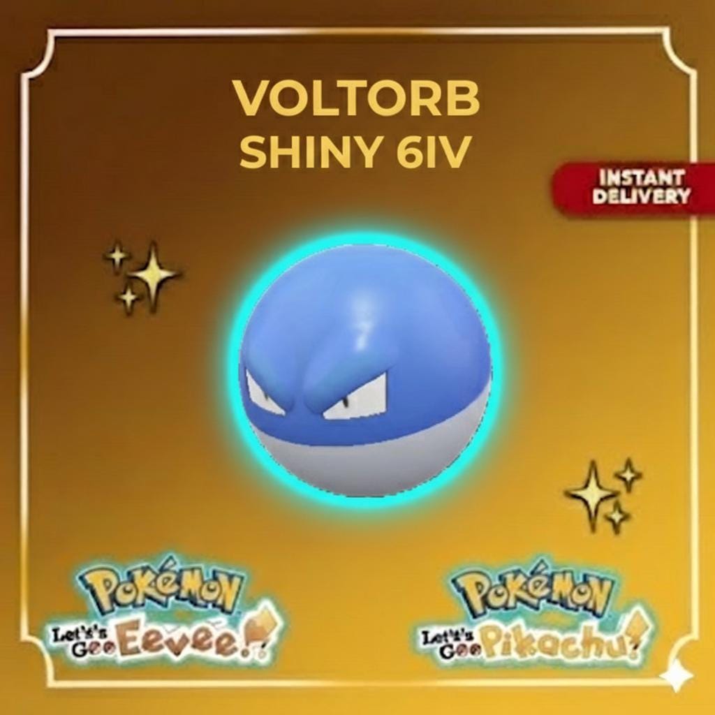 Shiny Voltorb Lets Go Pikachu Eevee 6IV Competitive Battle Ready - Pokémon Let's Go Pikachu & Eevee digital Pokémon trade by