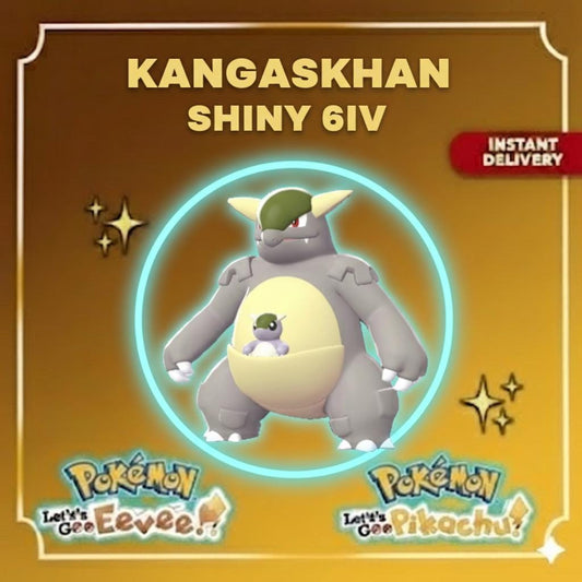 Shiny Kangaskhan Lets Go Pikachu Eevee 6IV Competitive Battle Ready - Pokémon Let's Go Pikachu & Eevee digital Pokémon trade