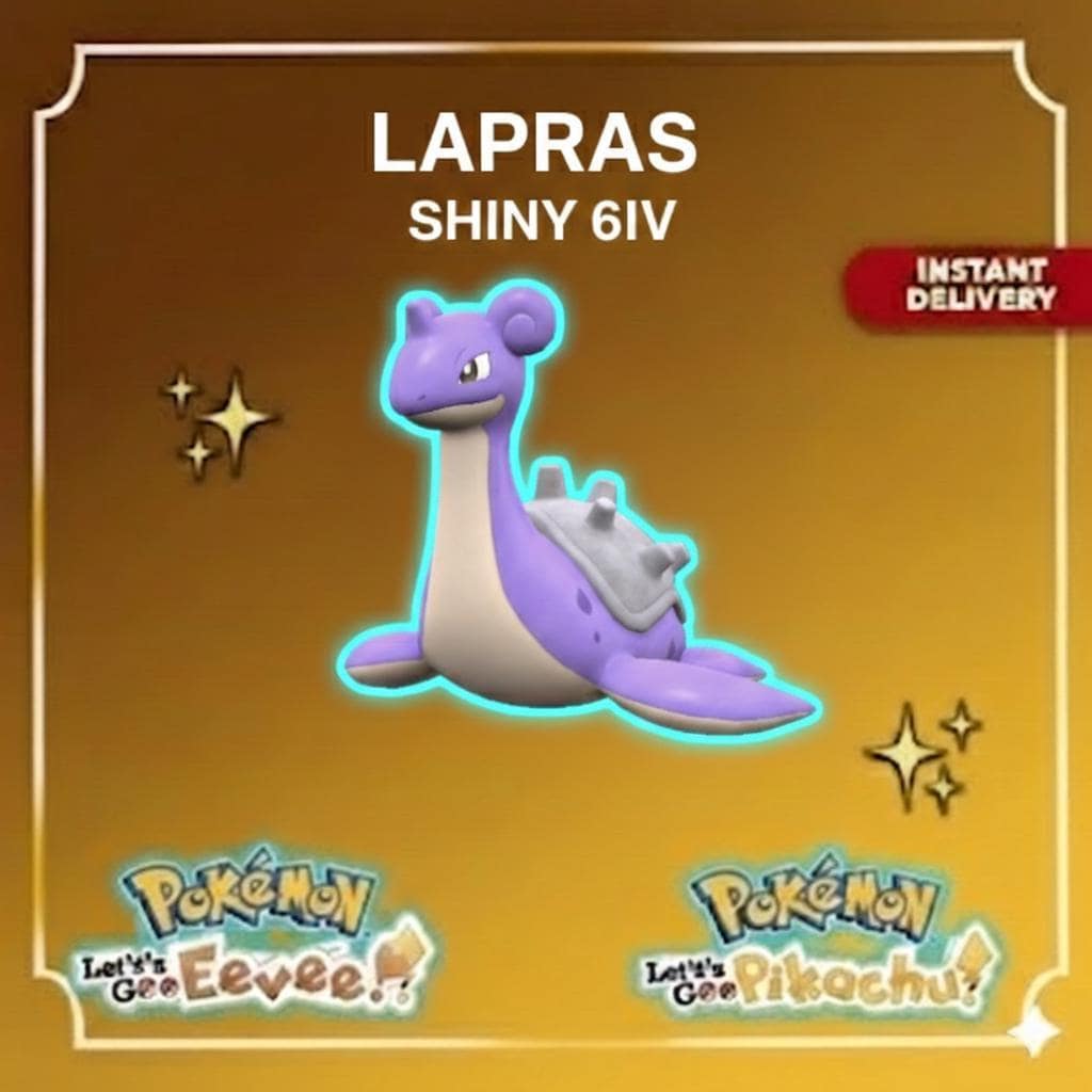 Shiny Lapras Lets Go Pikachu Eevee 6IV Competitive Battle Ready - Pokémon Let's Go Pikachu & Eevee digital Pokémon trade by