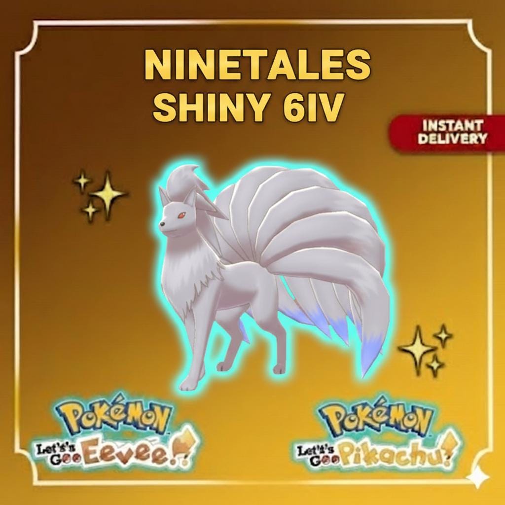 Shiny NINETALES Female 6IV Competitive Battle Ready - Pokémon Let's Go Pikachu & Eevee digital Pokémon trade by
