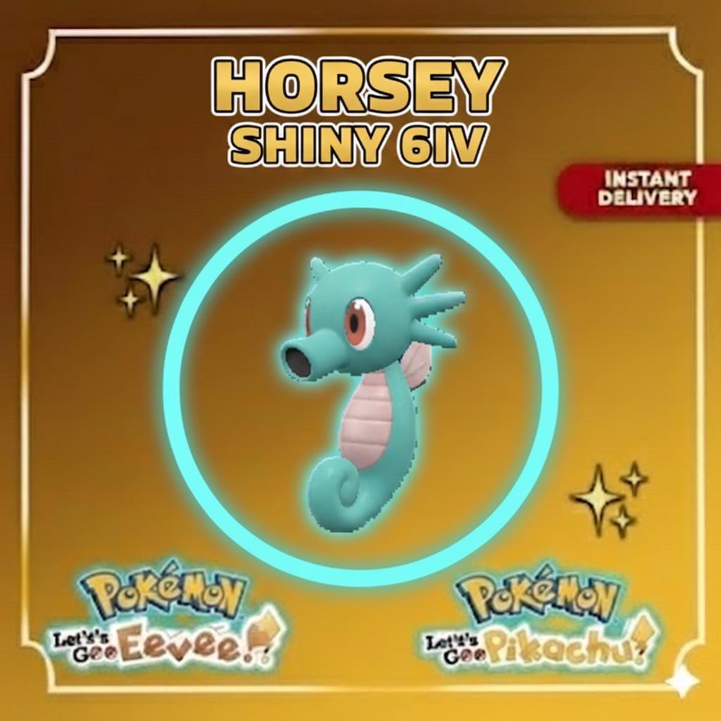 Shiny Horsea Lets Go Pikachu Eevee 6IV Competitive Battle Ready - Pokémon Let's Go Pikachu & Eevee digital Pokémon trade by