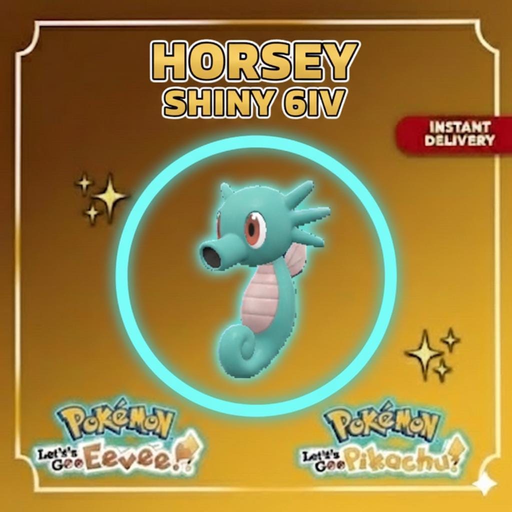 Shiny Horsea Lets Go Pikachu Eevee 6IV Competitive Battle Ready