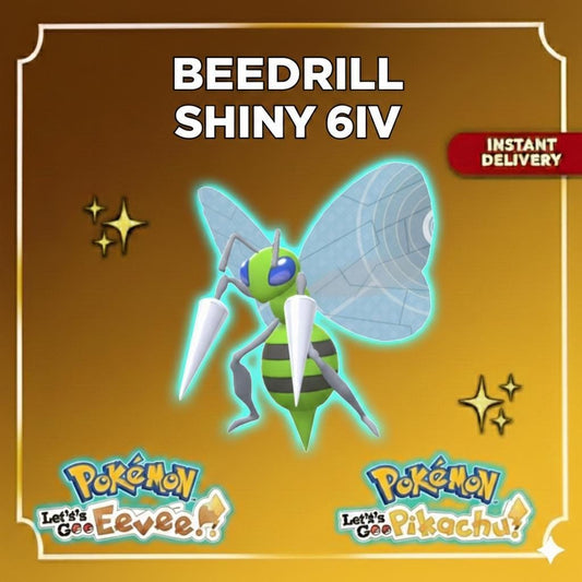 Shiny BEEDRILL 6IV Competitive Battle Ready - Pokémon Let's Go Pikachu & Eevee digital Pokémon trade by PokeTradingShop