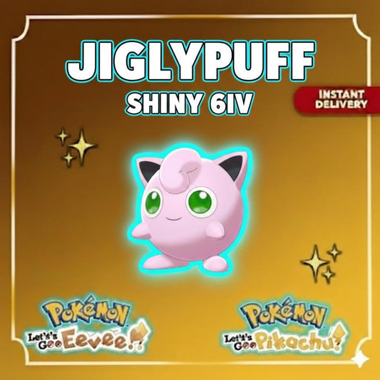 Shiny JIGGLYPUFF Female 6IV Competitive Battle Ready - Pokémon Let's Go Pikachu & Eevee digital Pokémon trade by