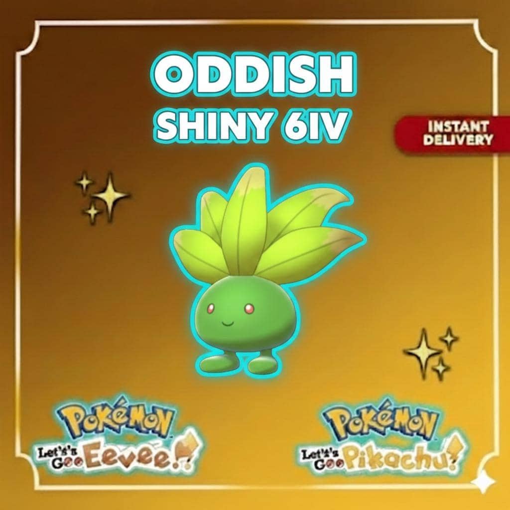Shiny ODDISH Pokémon Lets Go Pikachu Eevee 6IV Competitive Battle Ready - Pokémon Let's Go Pikachu & Eevee digital Pokémon