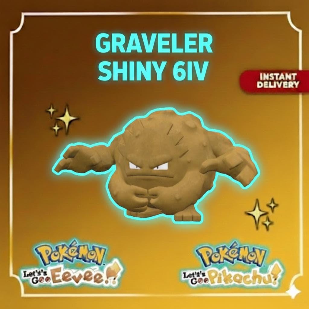 Shiny GRAVELER Pokémon Lets Go Pikachu Eevee 6IV Competitive Battle Ready - Pokémon Let's Go Pikachu & Eevee digital Pokémon