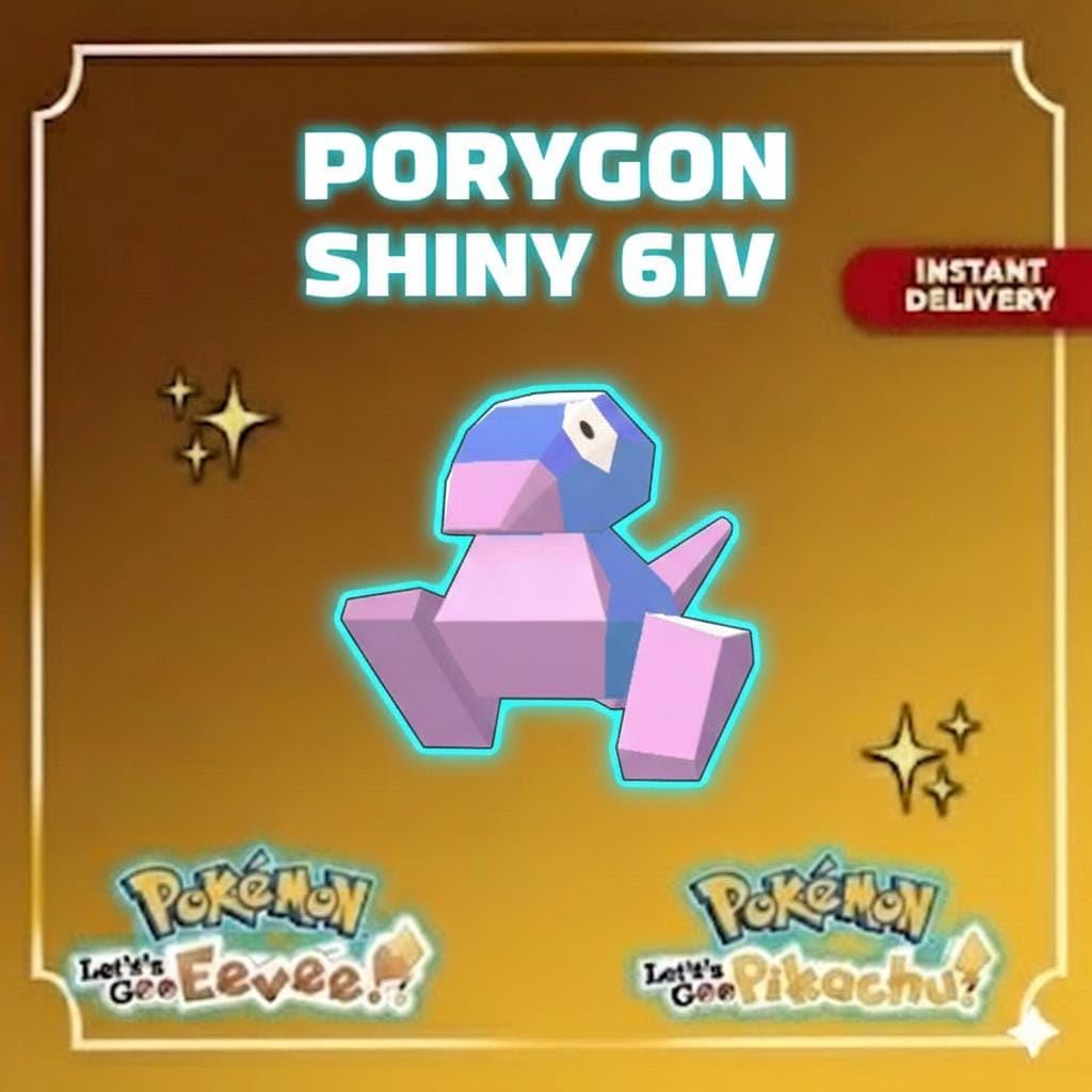 Shiny Porygon Lets Go Pikachu Eevee 6IV Competitive Battle Ready - Pokémon Let's Go Pikachu & Eevee digital Pokémon trade by