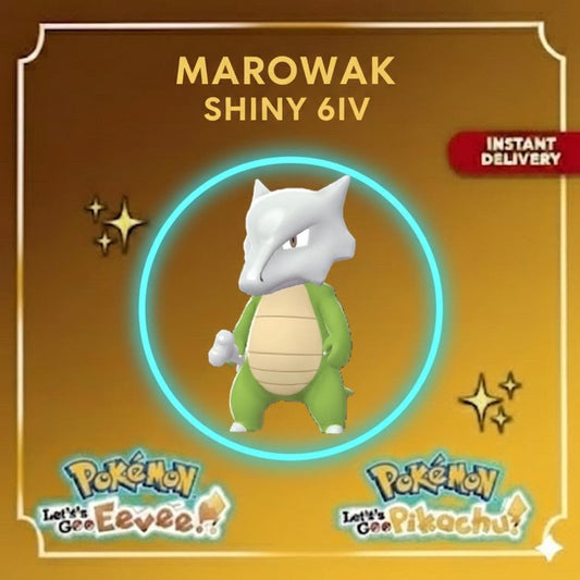 Shiny Marowak Lets Go Pikachu Eevee 6IV Competitive Battle Ready - Pokémon Let's Go Pikachu & Eevee digital Pokémon trade by