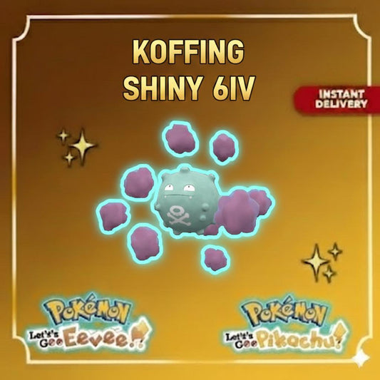 Shiny Koffing Lets Go Pikachu Eevee 6IV Competitive Battle Ready - Pokémon Let's Go Pikachu & Eevee digital Pokémon trade by