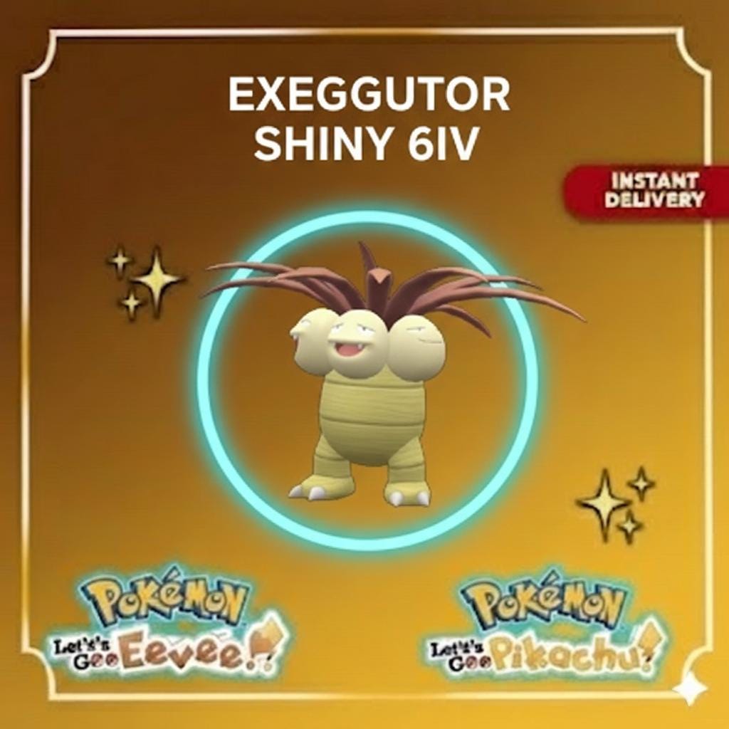 Shiny Exeggutor Lets Go Pikachu Eevee 6IV Competitive Battle Ready - Pokémon Let's Go Pikachu & Eevee digital Pokémon trade