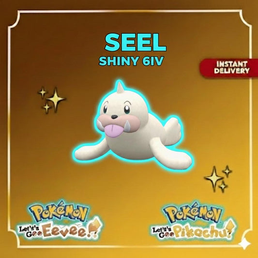 Shiny SEEL Pokémon Lets Go Pikachu Eevee 6IV Competitive Battle Ready - Pokémon Let's Go Pikachu & Eevee digital Pokémon