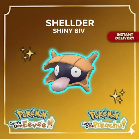 Shiny SHELLDER Pokémon Lets Go Pikachu Eevee 6IV Competitive Battle Ready - Pokémon Let's Go Pikachu & Eevee digital Pokémon